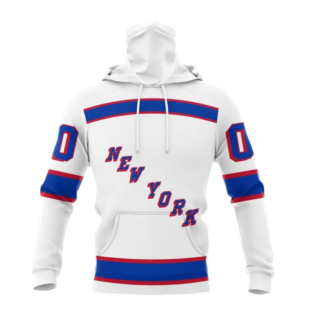 NHL New York Rangers Special Whiteout Design St2401 Mask Hoodie