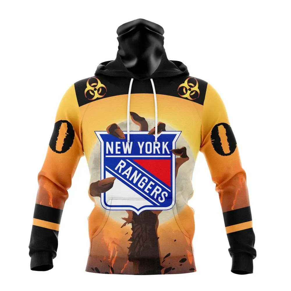 NHL New York Rangers Special Zombie Design For Halloween St2305 Mask Hoodie