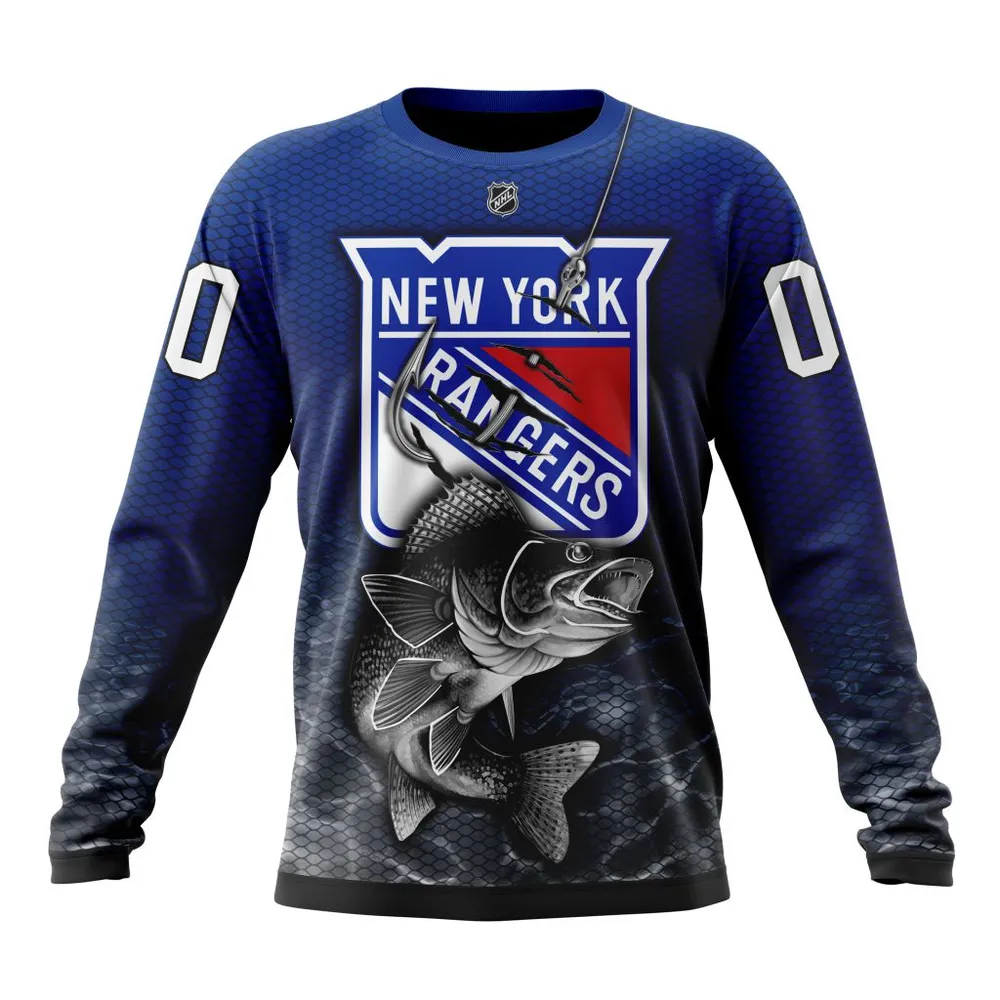 NHL New York Rangers | Specialized Fishing Style St2201 Long Sleeved Sweatshirt 