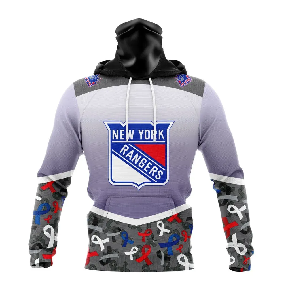 NHL New York Rangers | Specialized Sport Fights Again All Cancer V0122 Mask Hoodie