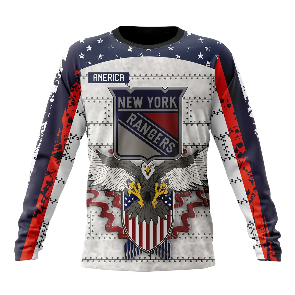 NHL New York Rangers | Specialized Unisex In Us Concepts V0222 Long Sleeved Sweatshirt 