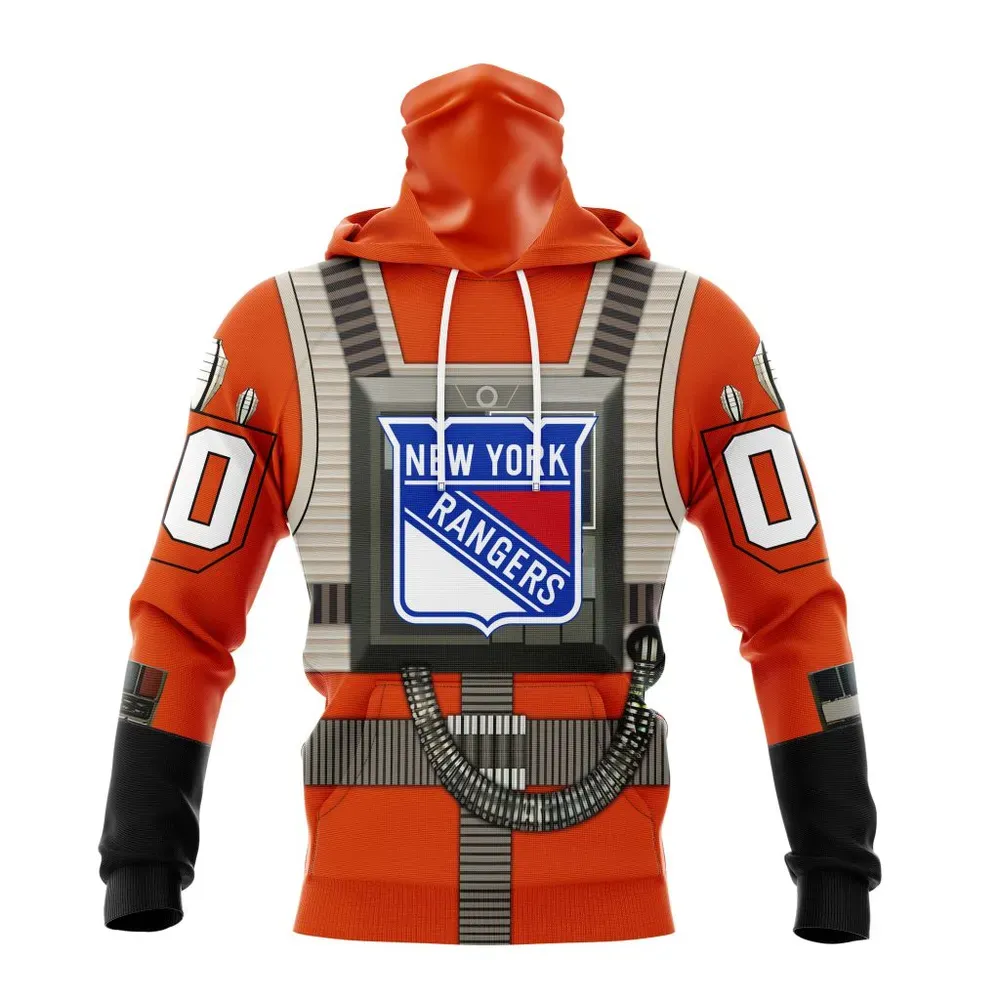 NHL New York Rangers Star Wars Rebel Pilot Design St2201 Mask Hoodie