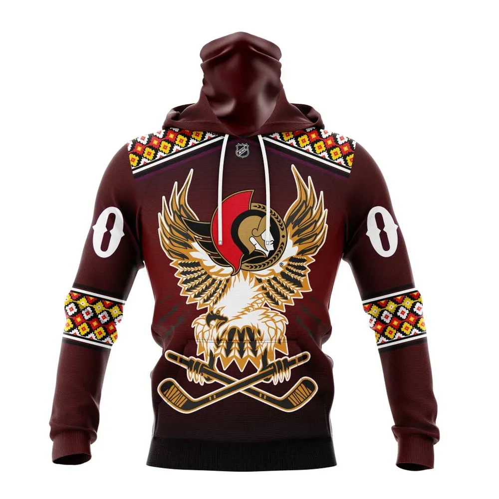 NHL Ottawa Senators | Celebrate Indigenous Culture With Specialized Wasac Night V0122 Mask Hoodie