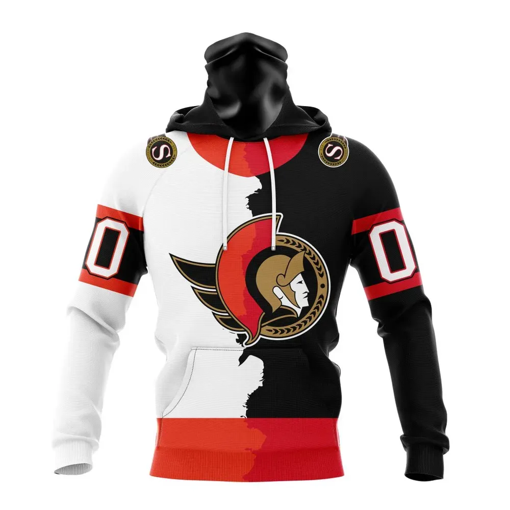 NHL Ottawa Senators Personalize Home Mix Away Kits Mask Hoodie