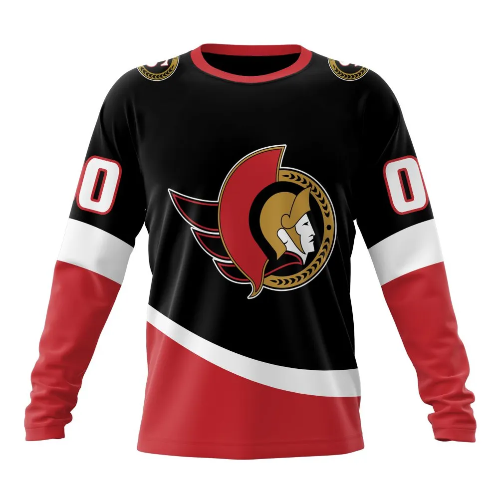 NHL Ottawa Senators Personalized Alternate Concepts Kits St2401 Long Sleeved Sweatshirt 