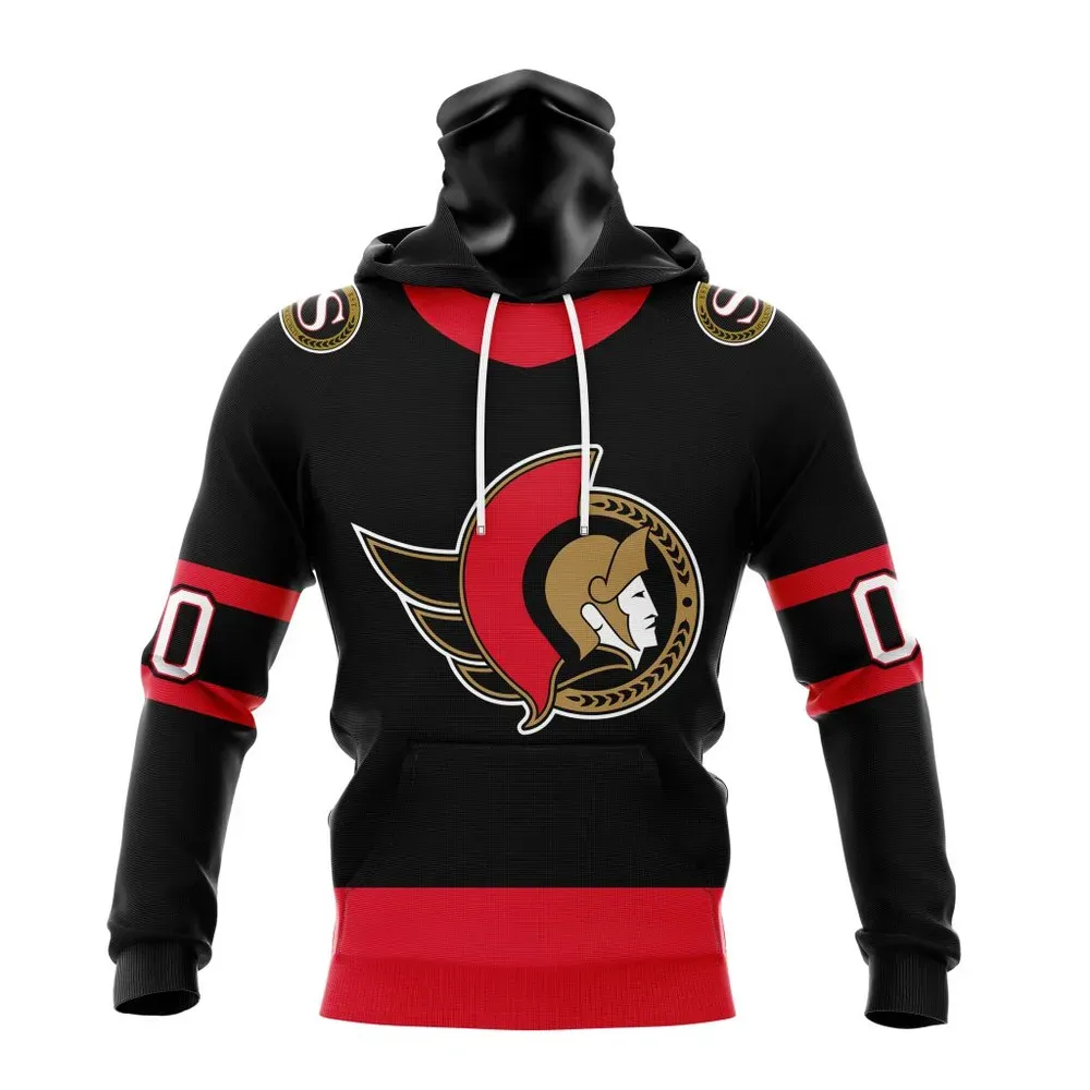 NHL Ottawa Senators Personalized Home Kits Mask Hoodie