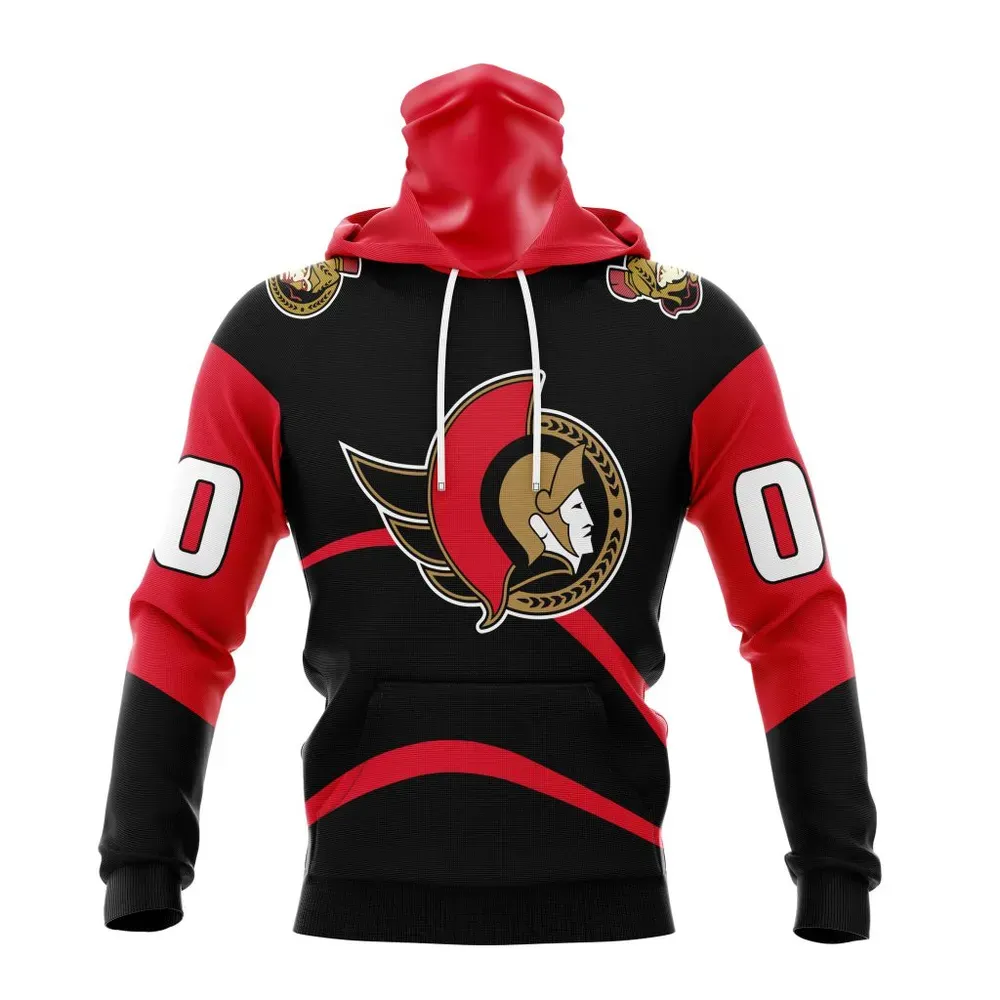 NHL Ottawa Senators Reverse Retro Kits Mask Hoodie