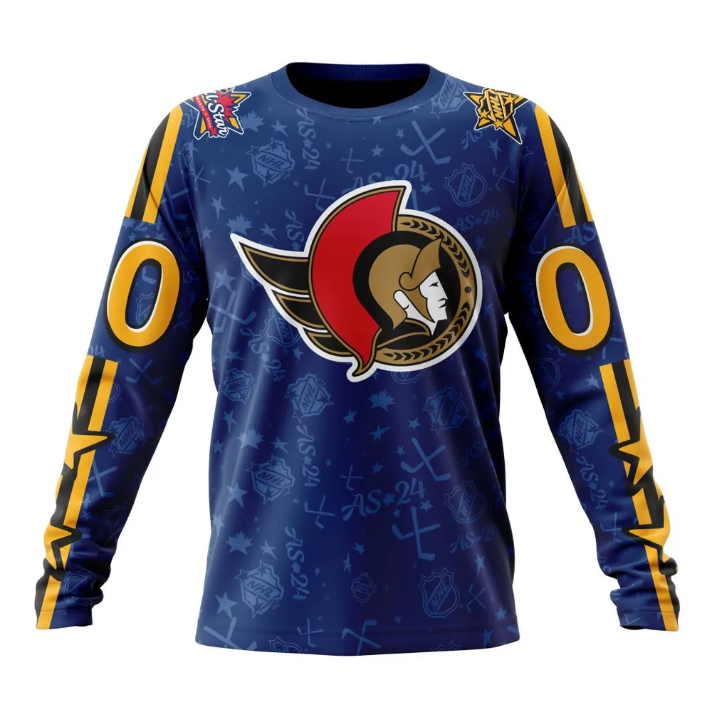 NHL Ottawa Senators Special 2024 All-Star Game Design St2401 Long Sleeved Sweatshirt 