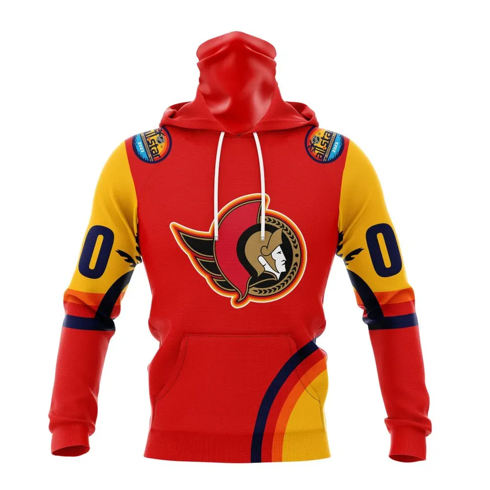 NHL Ottawa Senators Special All-Star Game Design With Florida Sunset Mask Hoodie