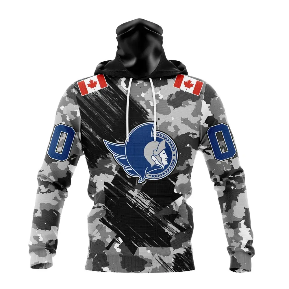 NHL Ottawa Senators Special Camo Armed Forces Design St2301 Mask Hoodie