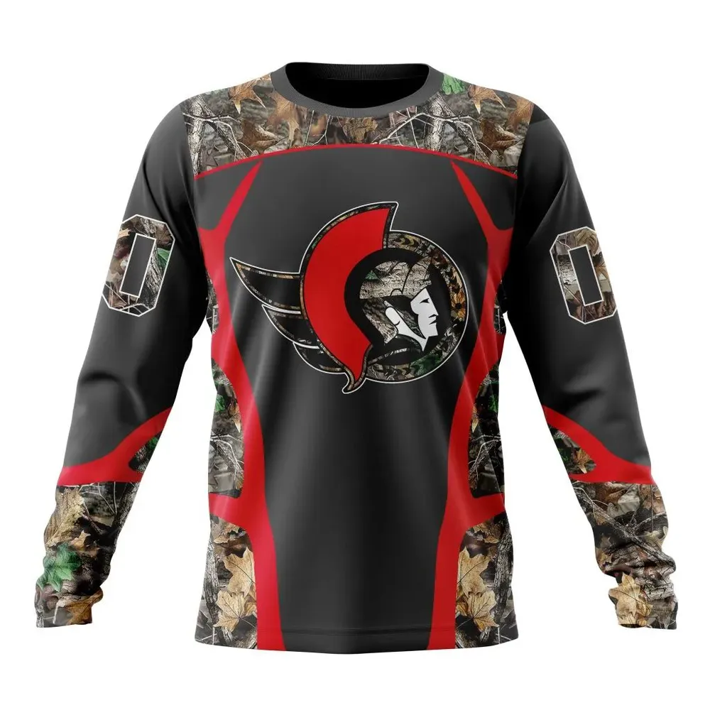 NHL Ottawa Senators Special Camo Hunting Design V2302 Long Sleeved Sweatshirt 