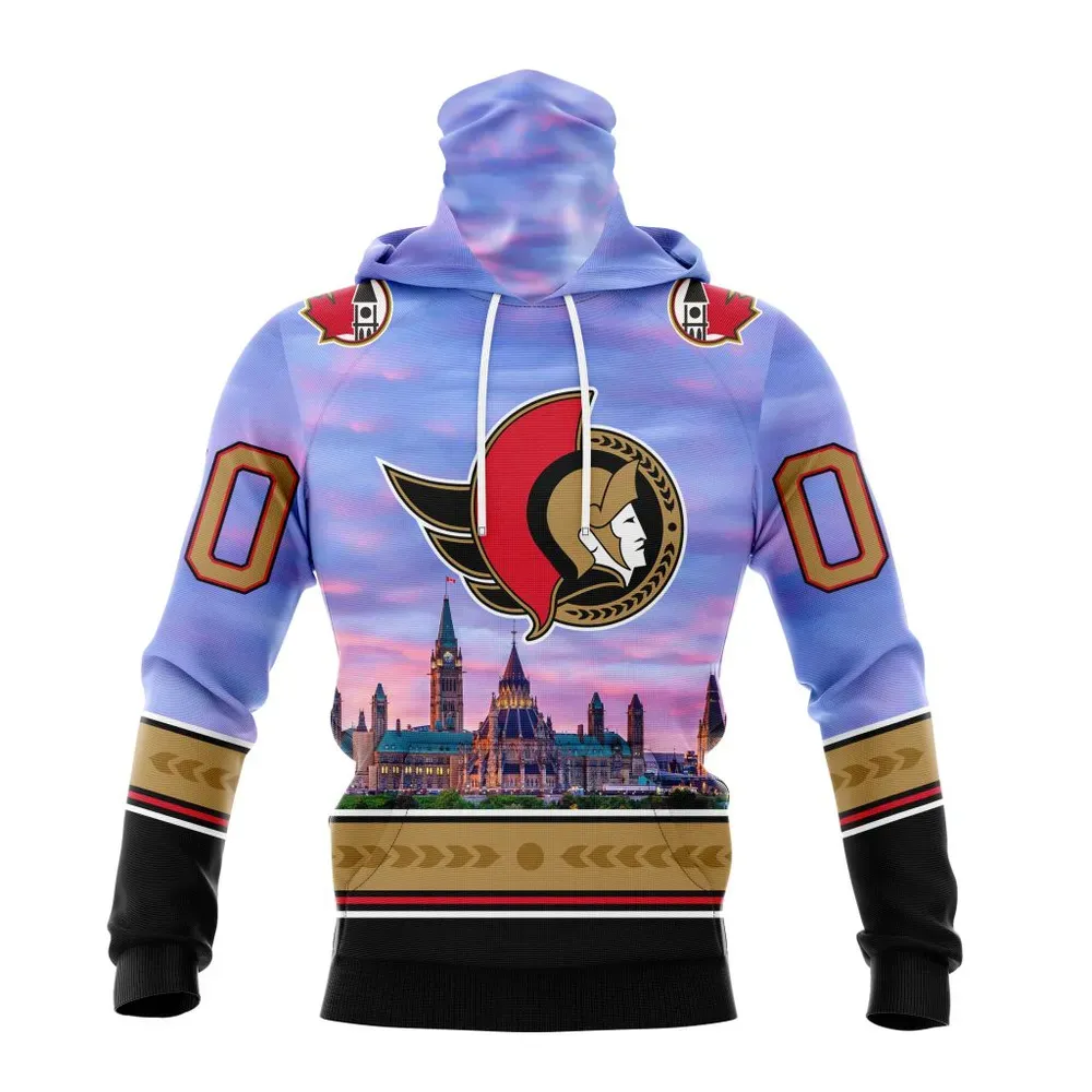 NHL Ottawa Senators Special Design With Parliament Hill St2301 Mask Hoodie