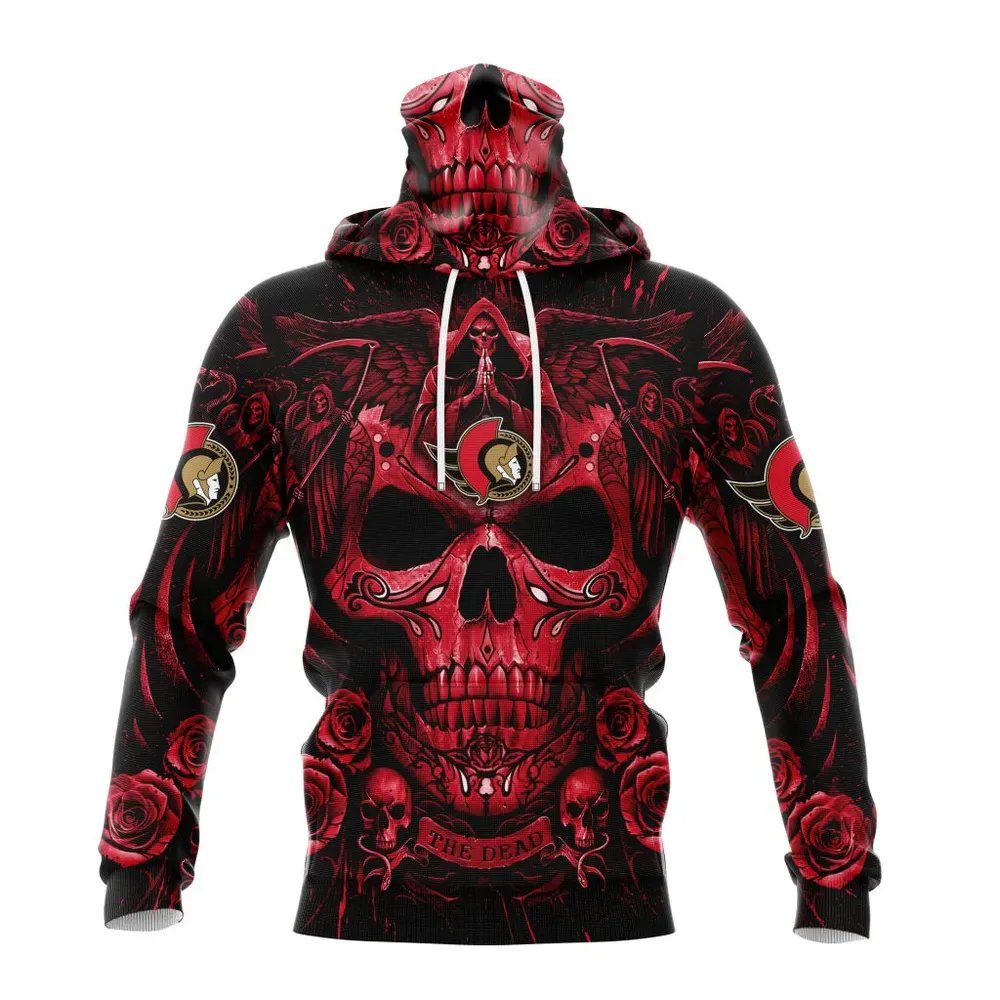 NHL Ottawa Senators Special Design With Skull Art St2203 Mask Hoodie