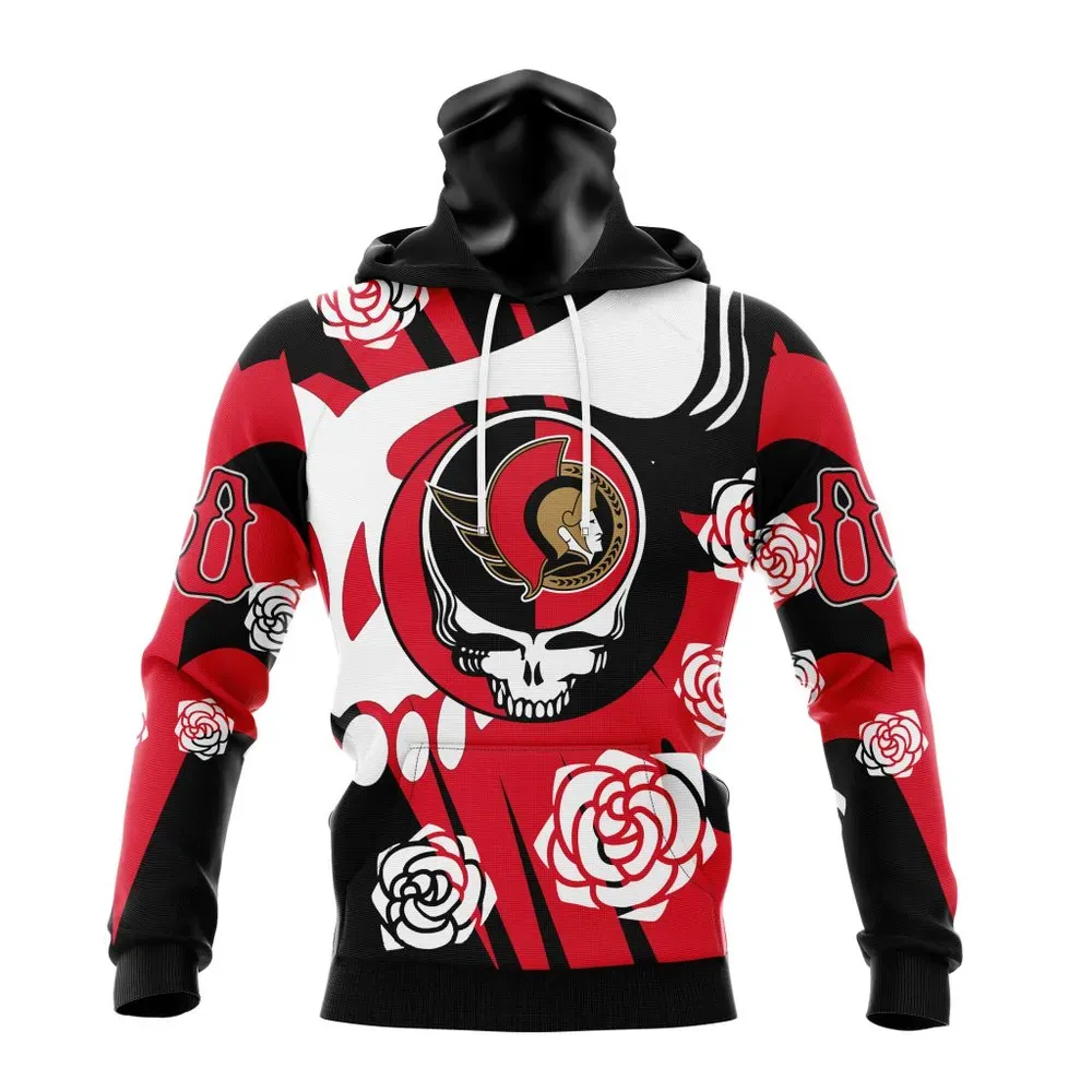 NHL Ottawa Senators Special Grateful Dead Design St2305 Mask Hoodie