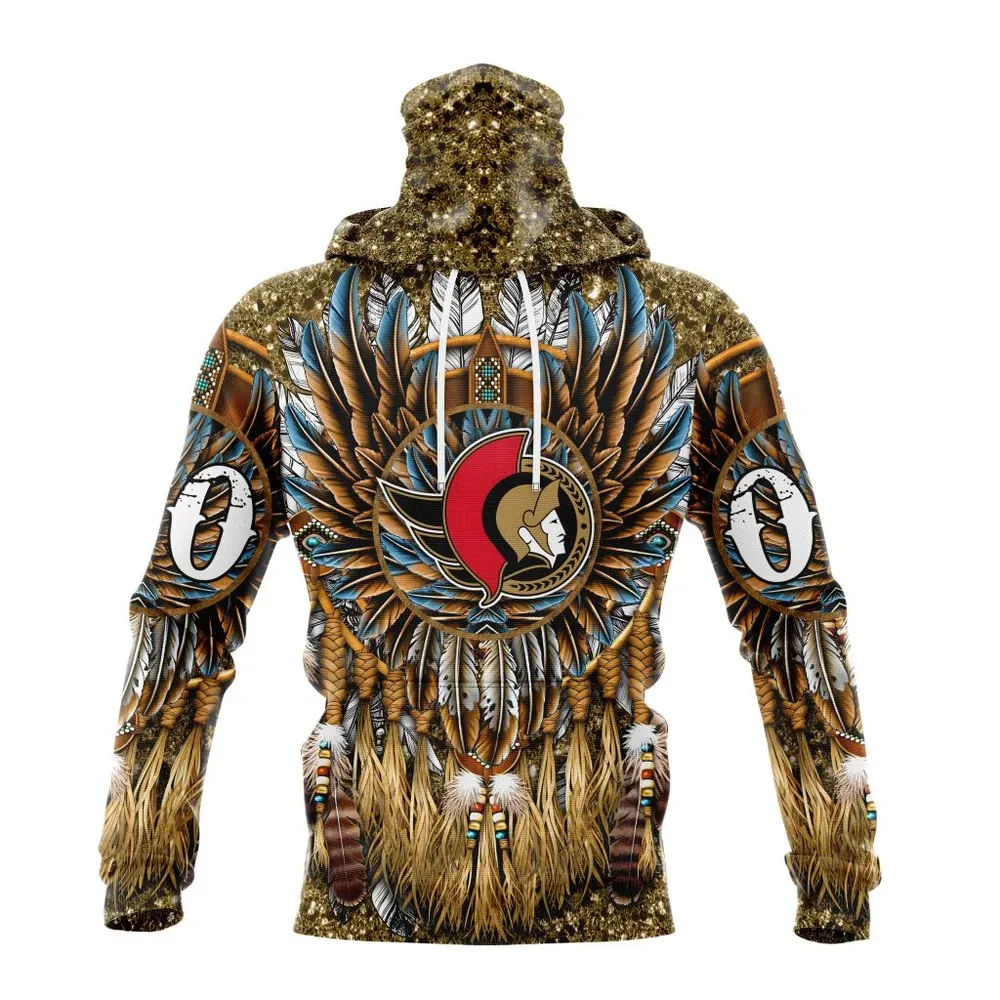 NHL Ottawa Senators Special Native Costume Design St2201 Mask Hoodie