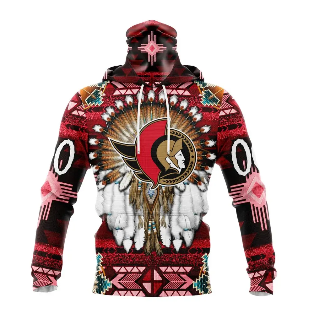 NHL Ottawa Senators Special Native Costume Design St2202 Mask Hoodie