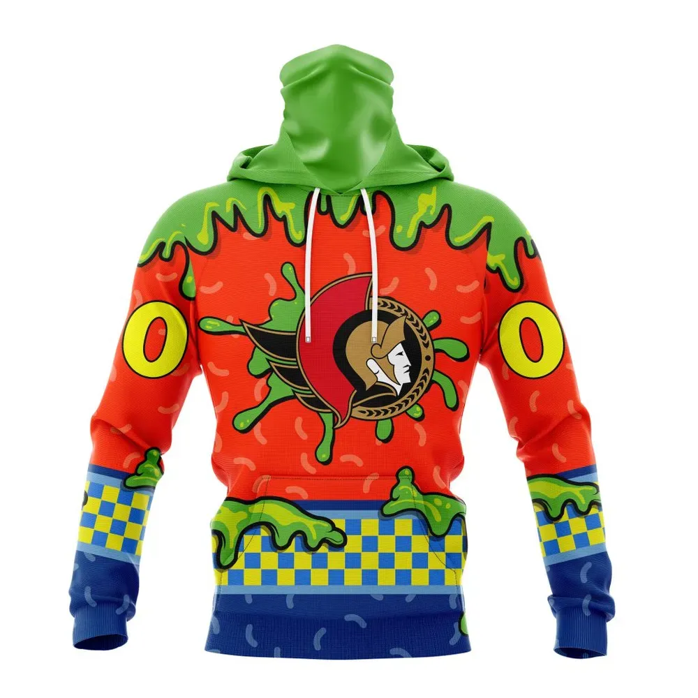 NHL Ottawa Senators Special Nickelodeon Design St2301 Mask Hoodie