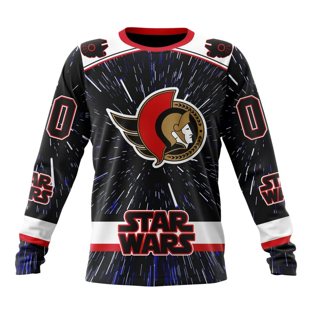 NHL Ottawa Senators Special Star Wars Design St2303 Long Sleeved Sweatshirt 