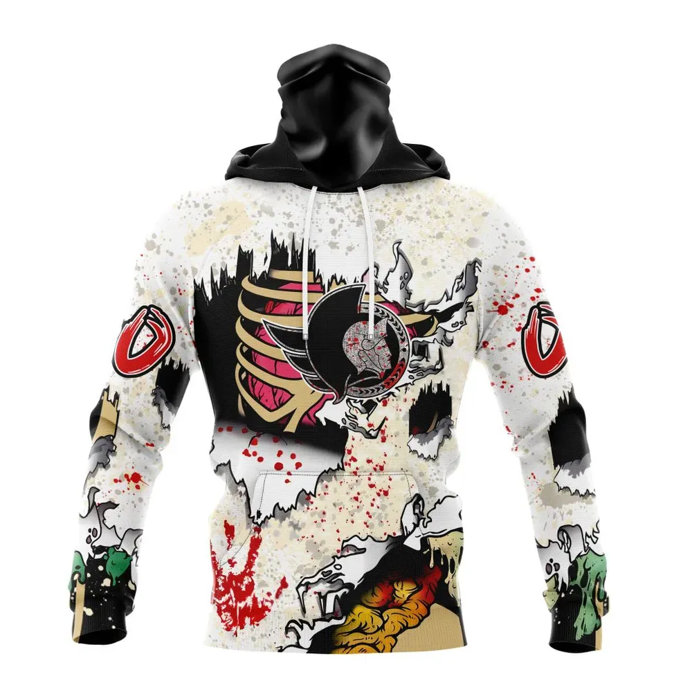 NHL Ottawa Senators Special Zombie Style For Halloween St2304 Mask Hoodie