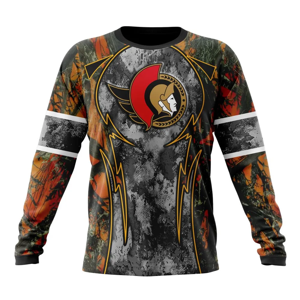 NHL Ottawa Senators | Specialized Design Wih Camo Concepts For Hungting In Forest Long Sleeved Sweatshirt 