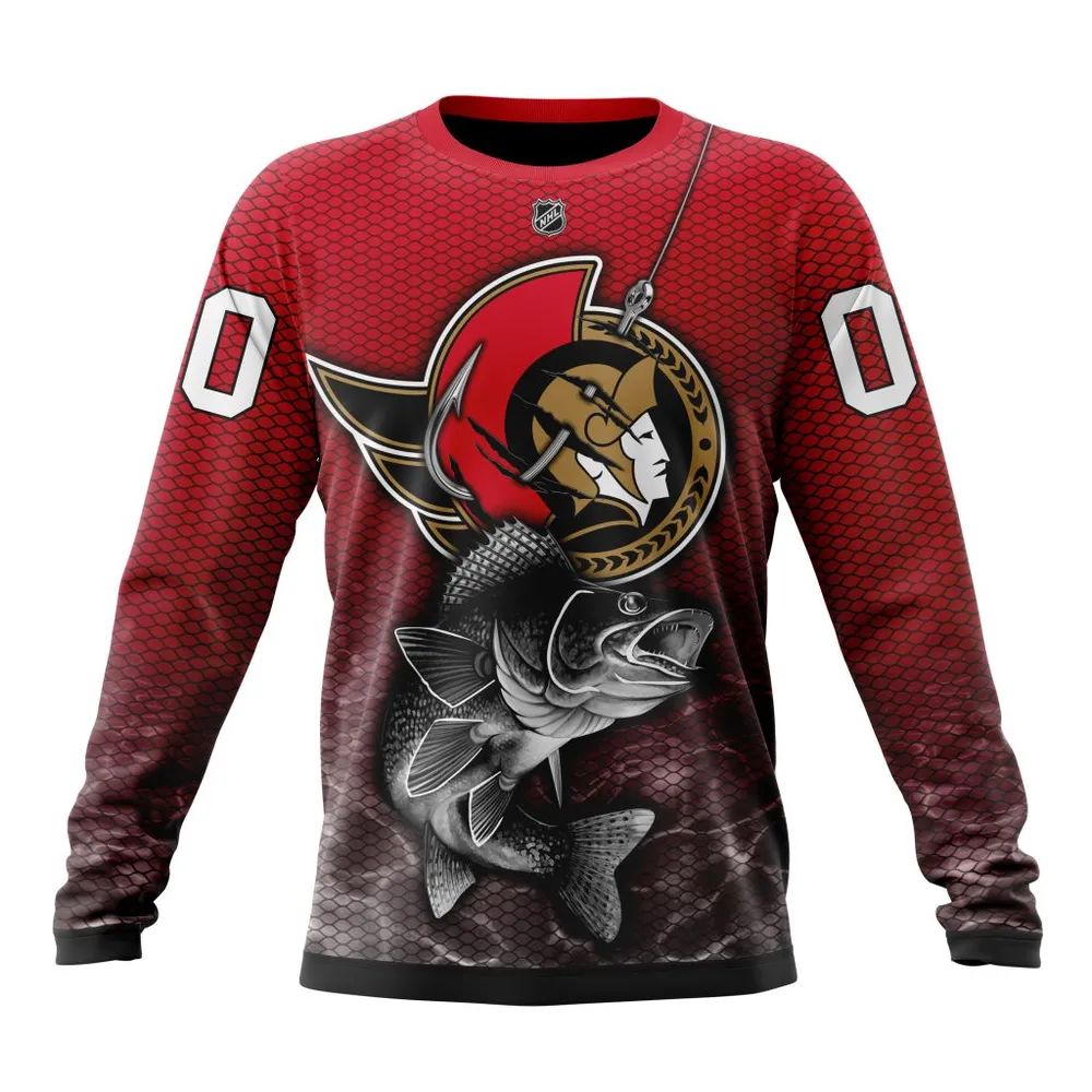 NHL Ottawa Senators | Specialized Fishing Style St2201 Long Sleeved Sweatshirt 