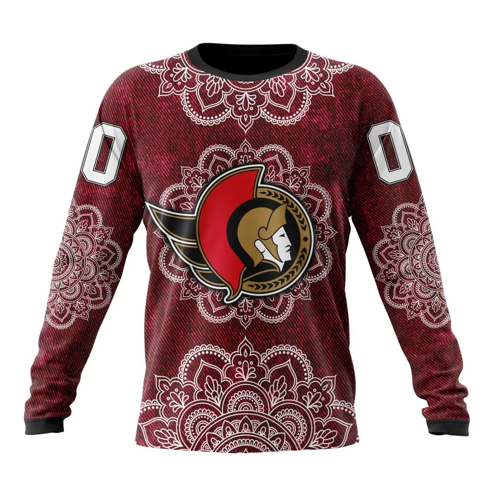 NHL Ottawa Senators | Specialized Mandala Style St2201 Long Sleeved Sweatshirt 