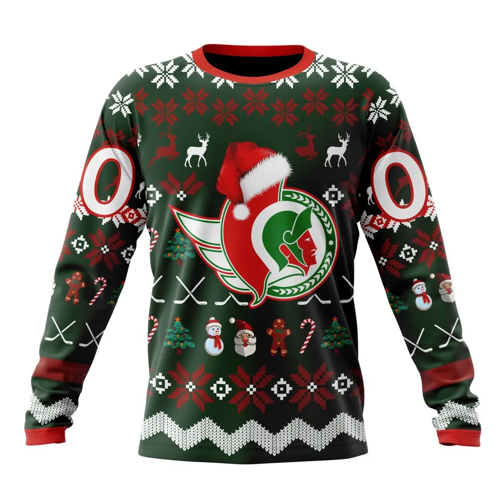 NHL Ottawa Senators | Specialized Unisex Christmas Is Coming Long Sleeved Sweatshirt 