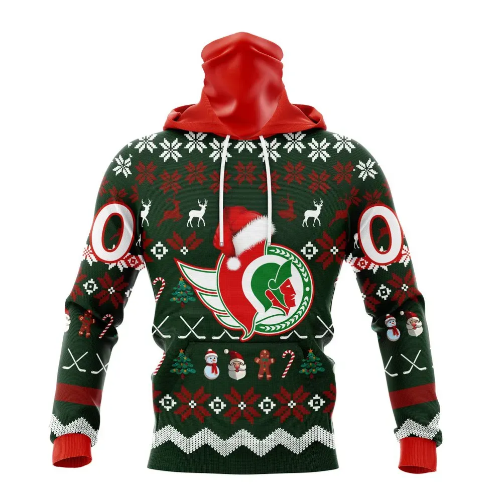 NHL Ottawa Senators | Specialized Unisex Christmas Is Coming Mask Hoodie