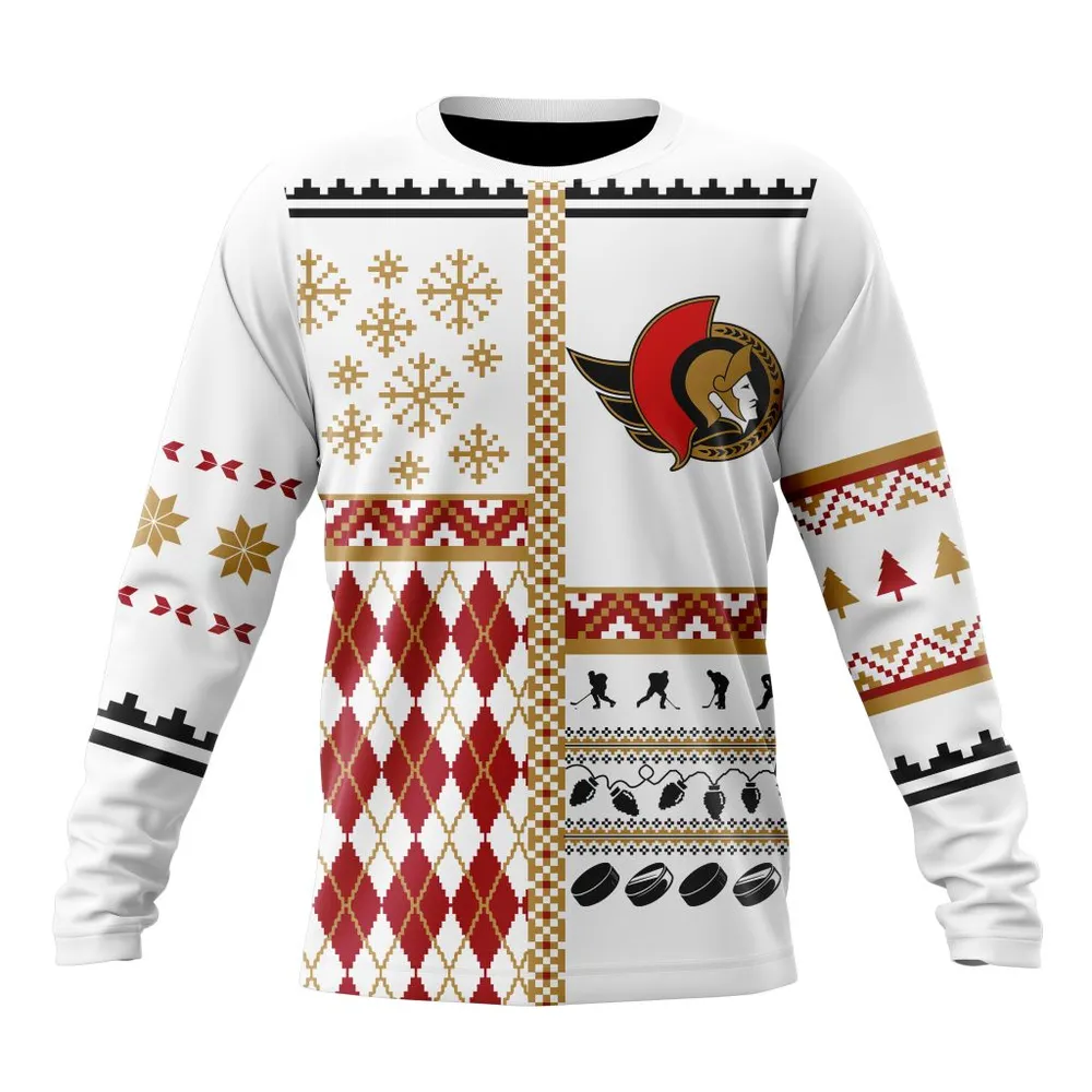 NHL Ottawa Senators | Specialized Unisex Christmas Is Coming V01 Long Sleeved Sweatshirt 