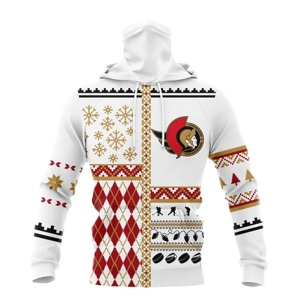 NHL Ottawa Senators | Specialized Unisex Christmas Is Coming V01 Mask Hoodie