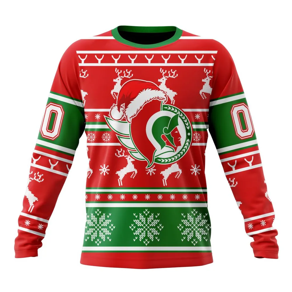 NHL Ottawa Senators | Specialized Unisex Christmas Is Coming V02 Long Sleeved Sweatshirt 