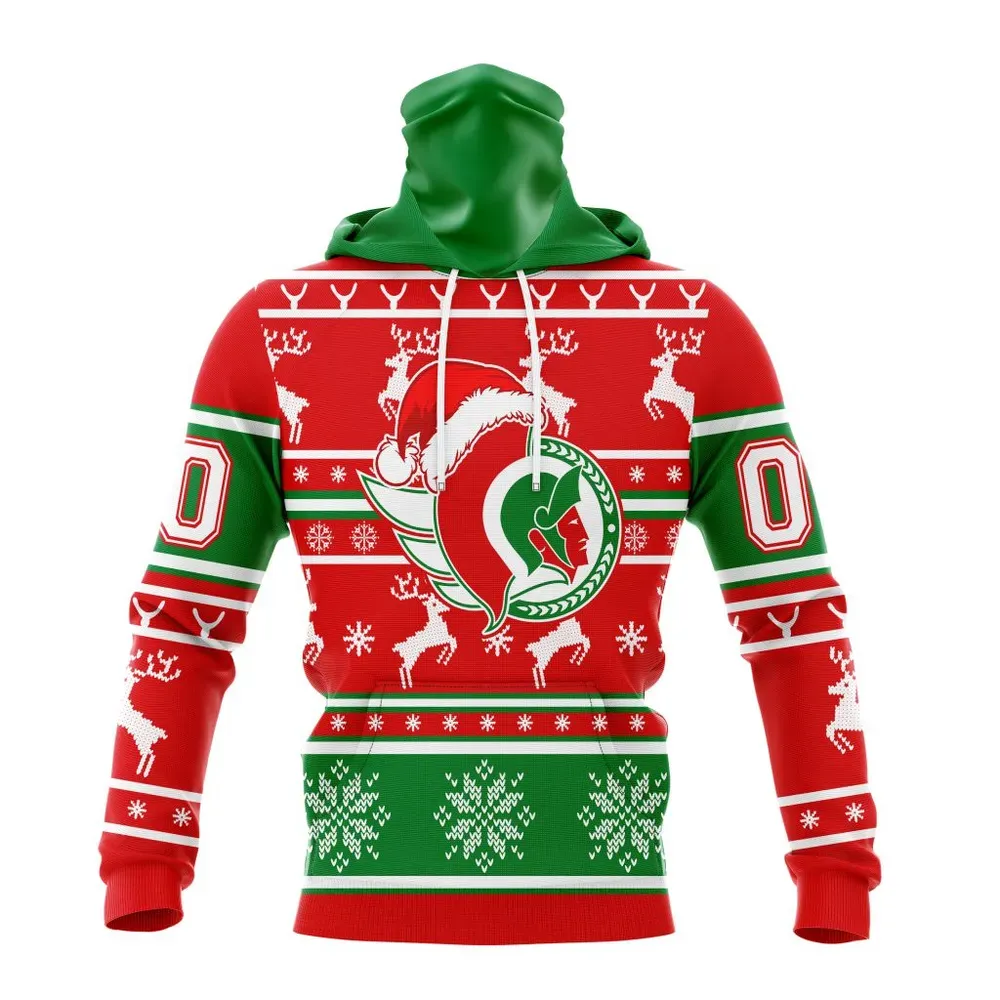 NHL Ottawa Senators | Specialized Unisex Christmas Is Coming V02 Mask Hoodie