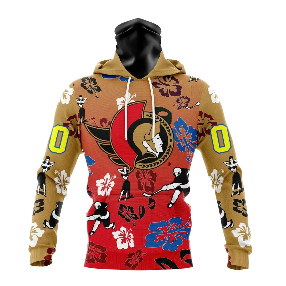 NHL Ottawa Senators X Hawaii Specialized Design For Hawaiia V0122 Mask Hoodie