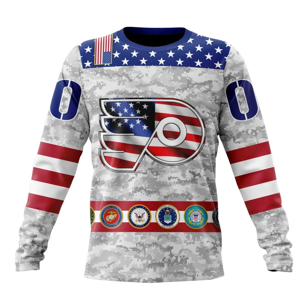 NHL Philadelphia Flyers Armed Forces Appreciation St2201 Long Sleeved Sweatshirt 