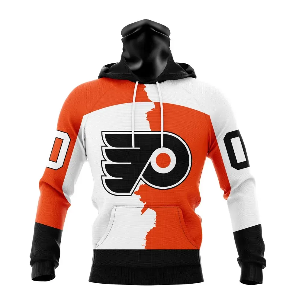 NHL Philadelphia Flyers Personalize Home Mix Away Kits Mask Hoodie