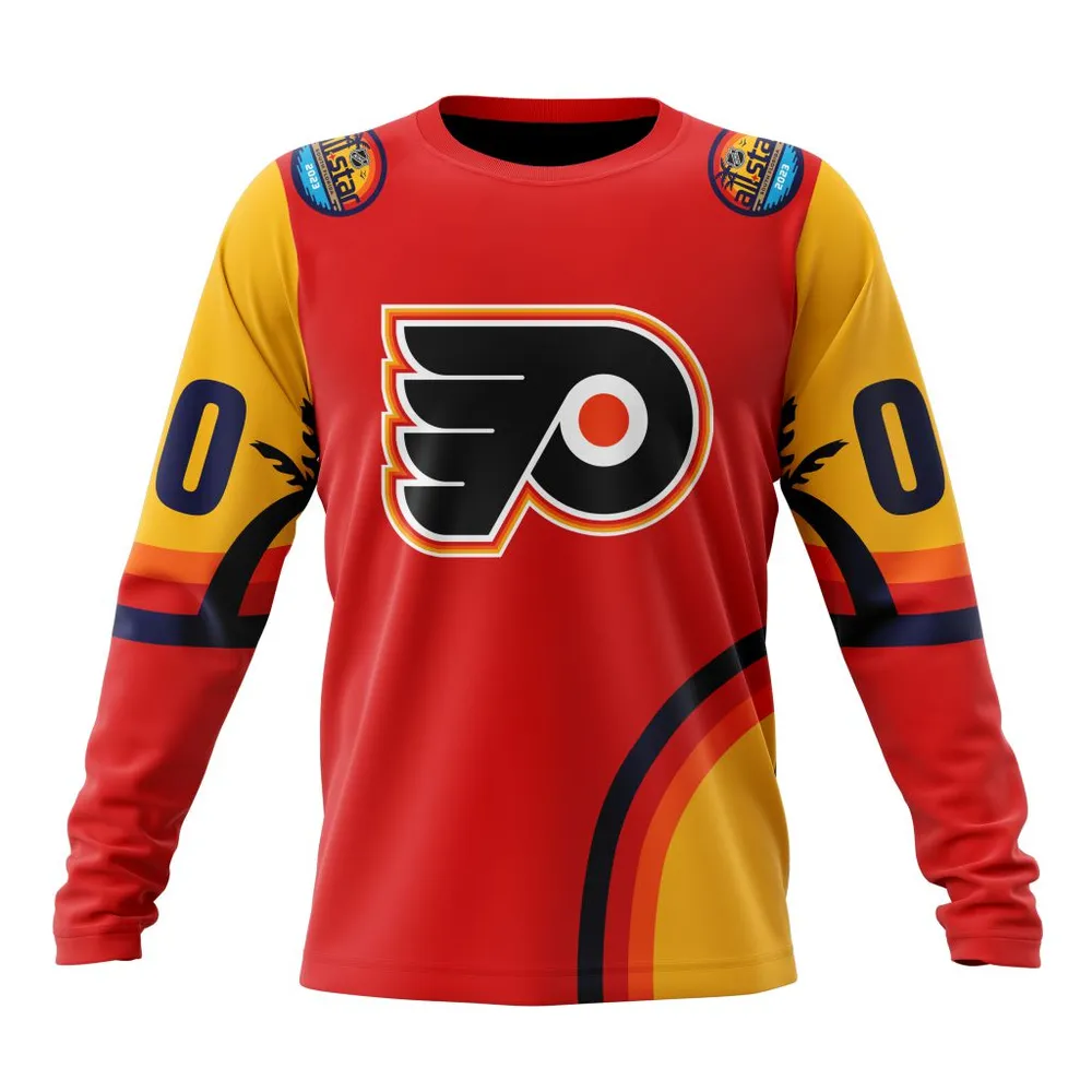 NHL Philadelphia Flyers Special All-Star Game Design With Florida Sunset Long Sleeved Sweatshirt 