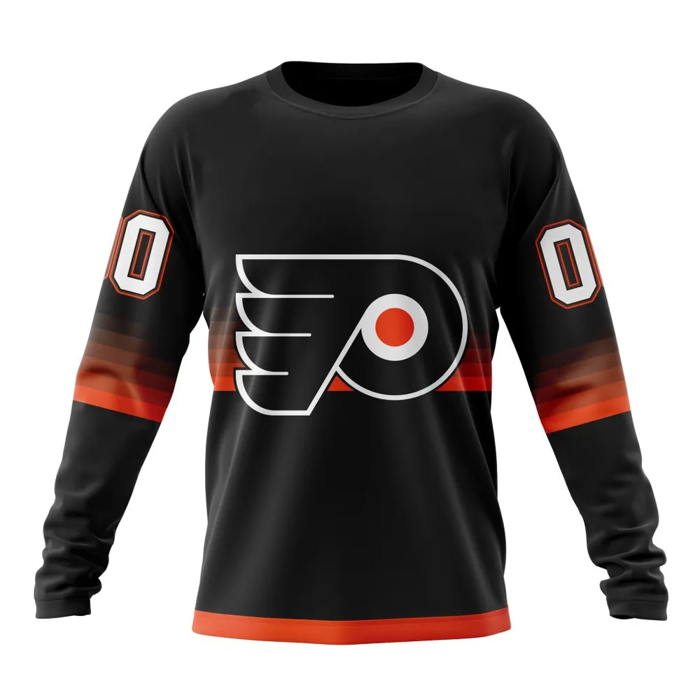 NHL Philadelphia Flyers Special Black And Gradient Design St2301 Long Sleeved Sweatshirt 