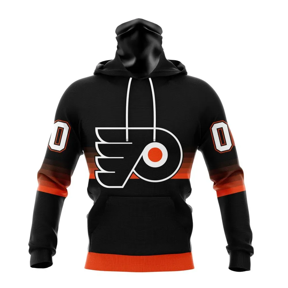 NHL Philadelphia Flyers Special Black And Gradient Design St2301 Mask Hoodie