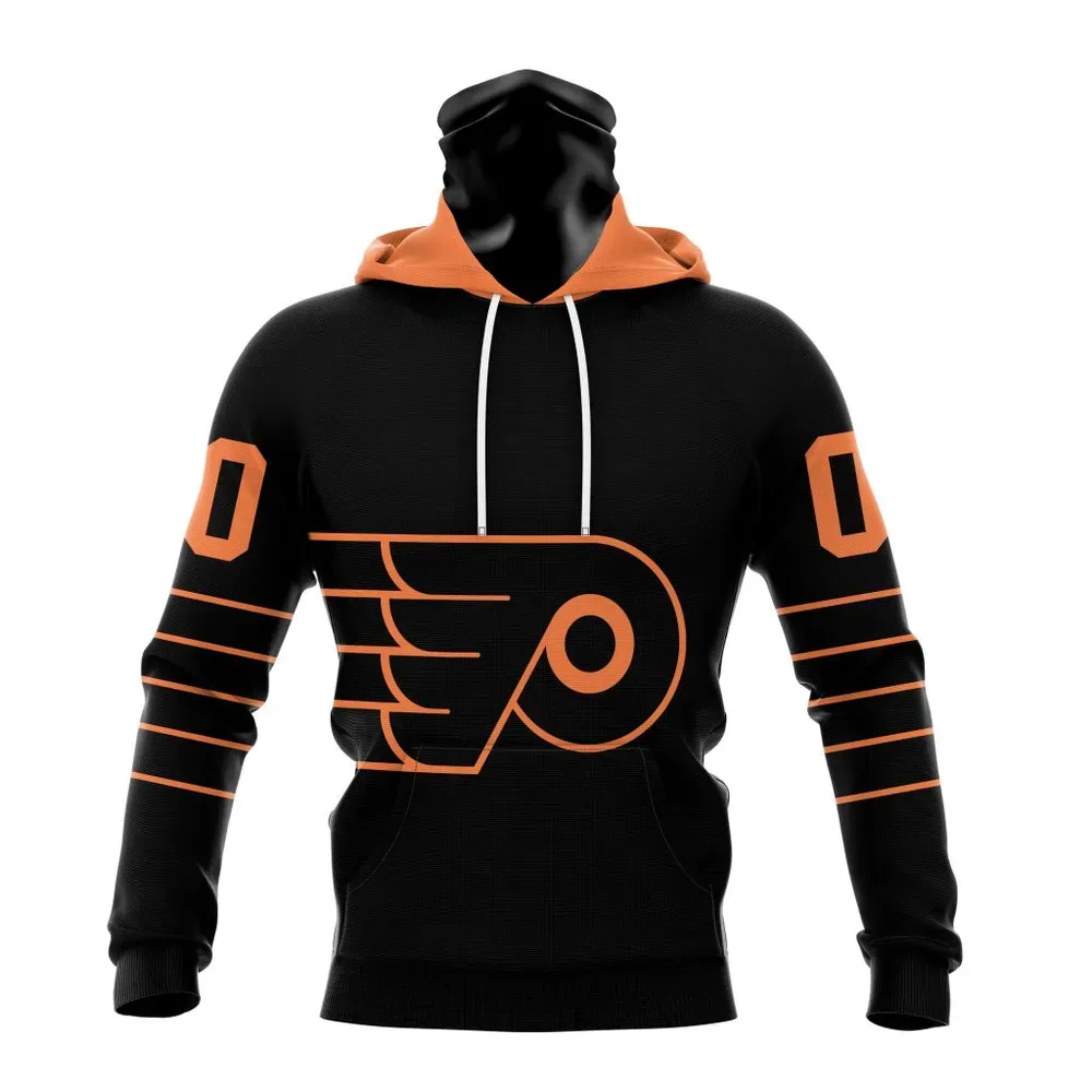 NHL Philadelphia Flyers Special Blackout Design St2401 Mask Hoodie