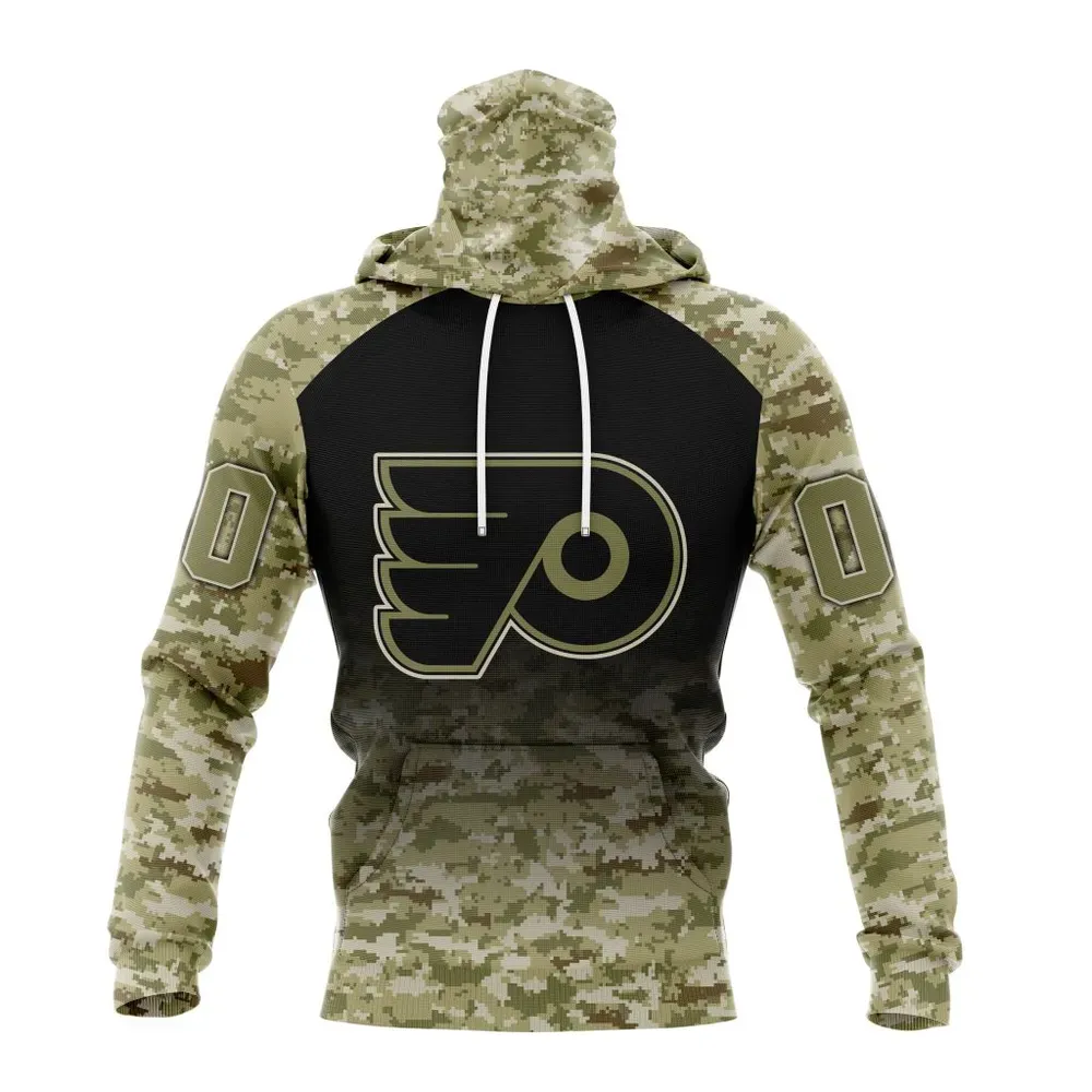 NHL Philadelphia Flyers Special Camo Design For Veterans Day St2302 Mask Hoodie