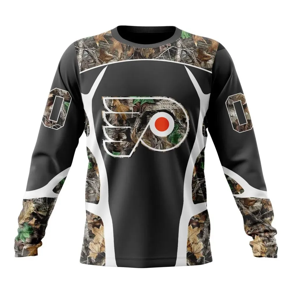 NHL Philadelphia Flyers Special Camo Hunting Design V2302 Long Sleeved Sweatshirt 