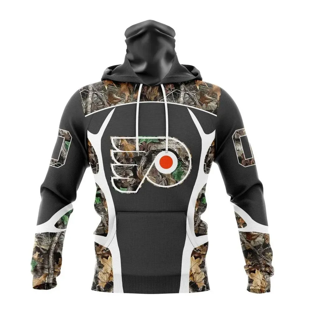 NHL Philadelphia Flyers Special Camo Hunting Design V2302 Mask Hoodie