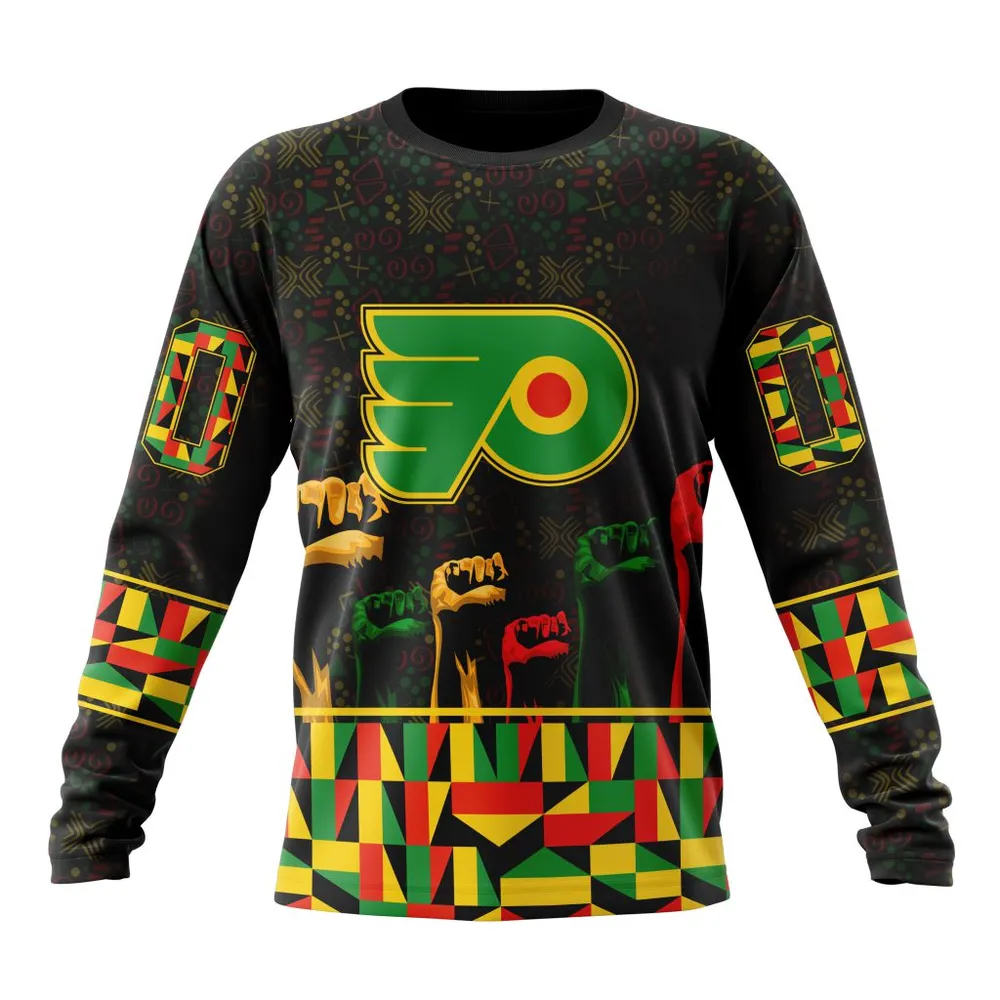 NHL Philadelphia Flyers Special Design Celebrate Black History Month St2201 Long Sleeved Sweatshirt 