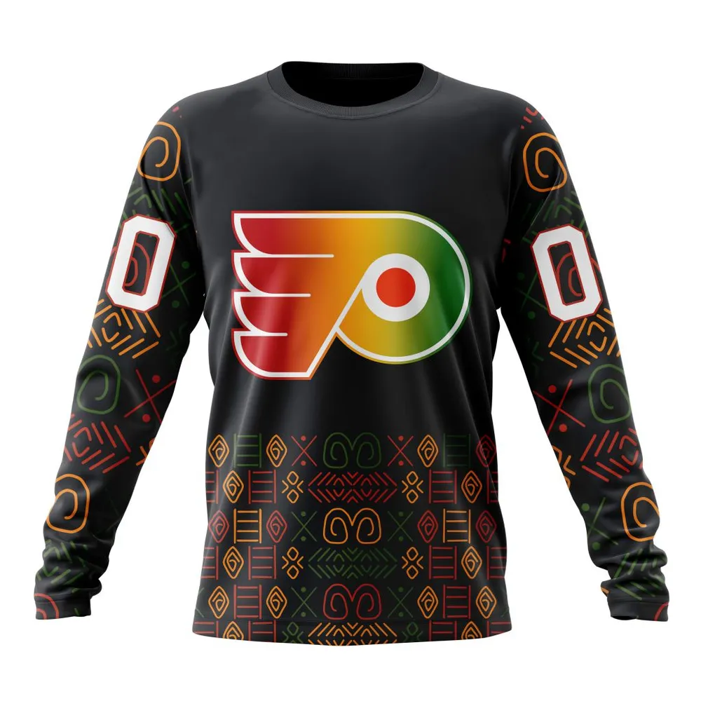 NHL Philadelphia Flyers Special Design For Black History Month St2401 Long Sleeved Sweatshirt 