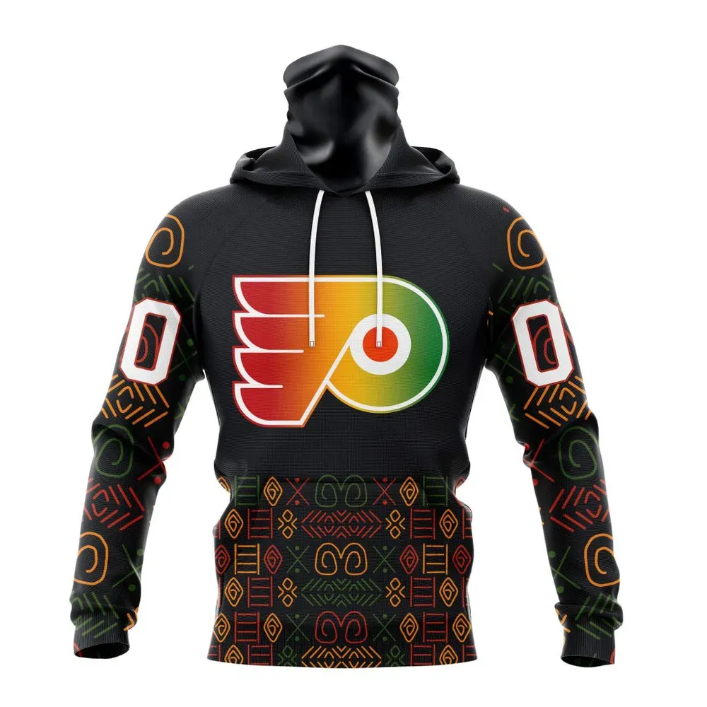 NHL Philadelphia Flyers Special Design For Black History Month St2401 Mask Hoodie