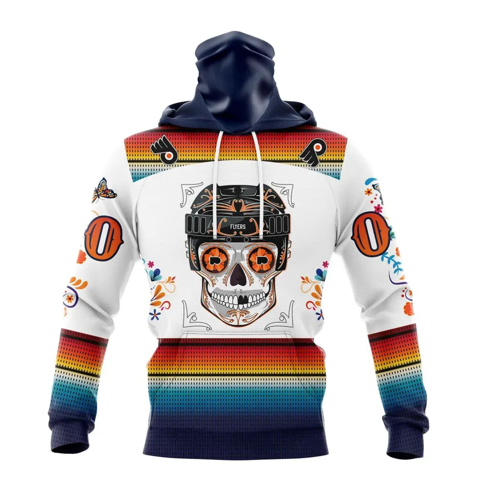 NHL Philadelphia Flyers Special Design For Dia De Los Muertos St2301 Mask Hoodie