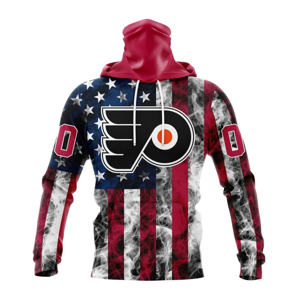 NHL Philadelphia Flyers Special Design For Independence Day The Fourth Of July St2401 Mask Hoodie