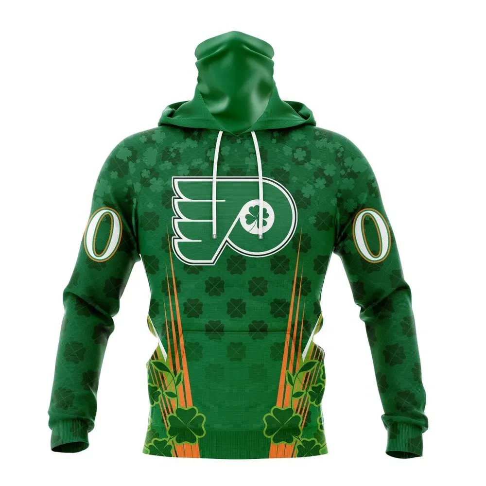 NHL Philadelphia Flyers Special Design For St. Patrickâ€™S Day St2402 Mask Hoodie