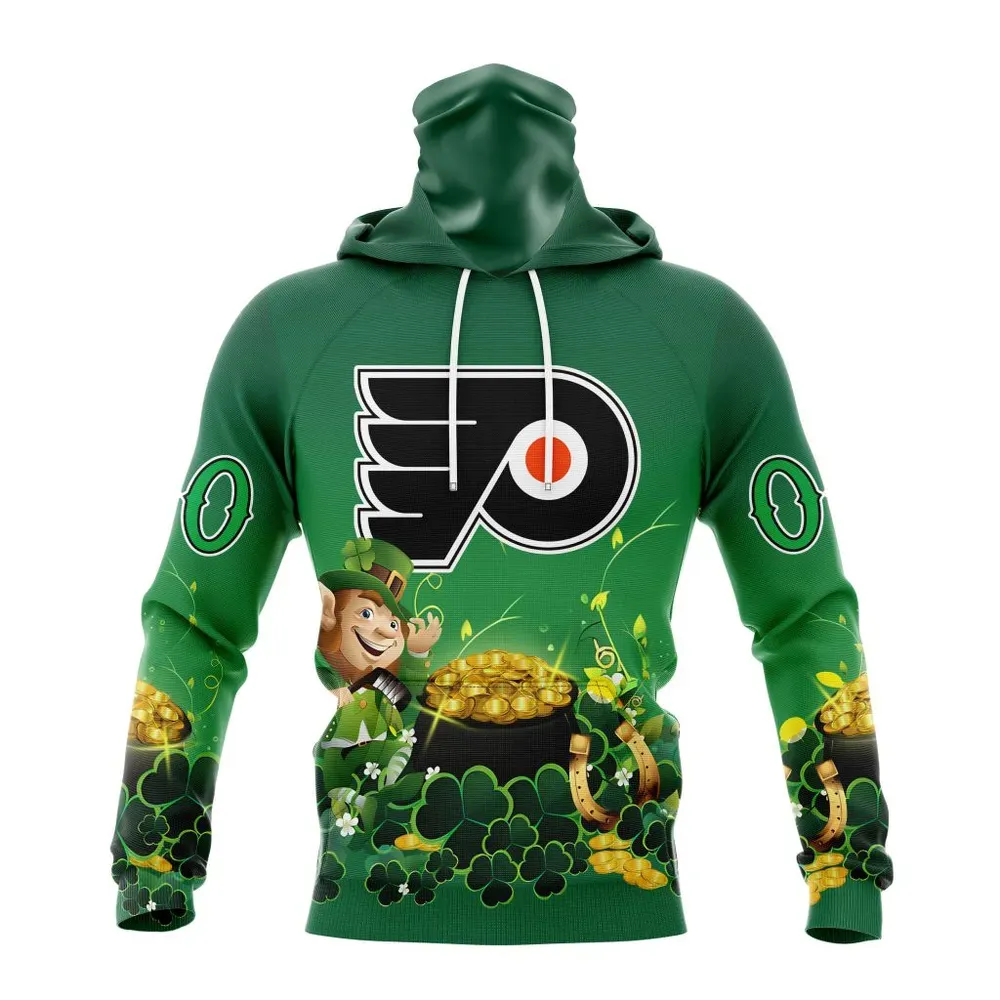 NHL Philadelphia Flyers Special Design For St. Patrickâ€™S Day St2403 Mask Hoodie