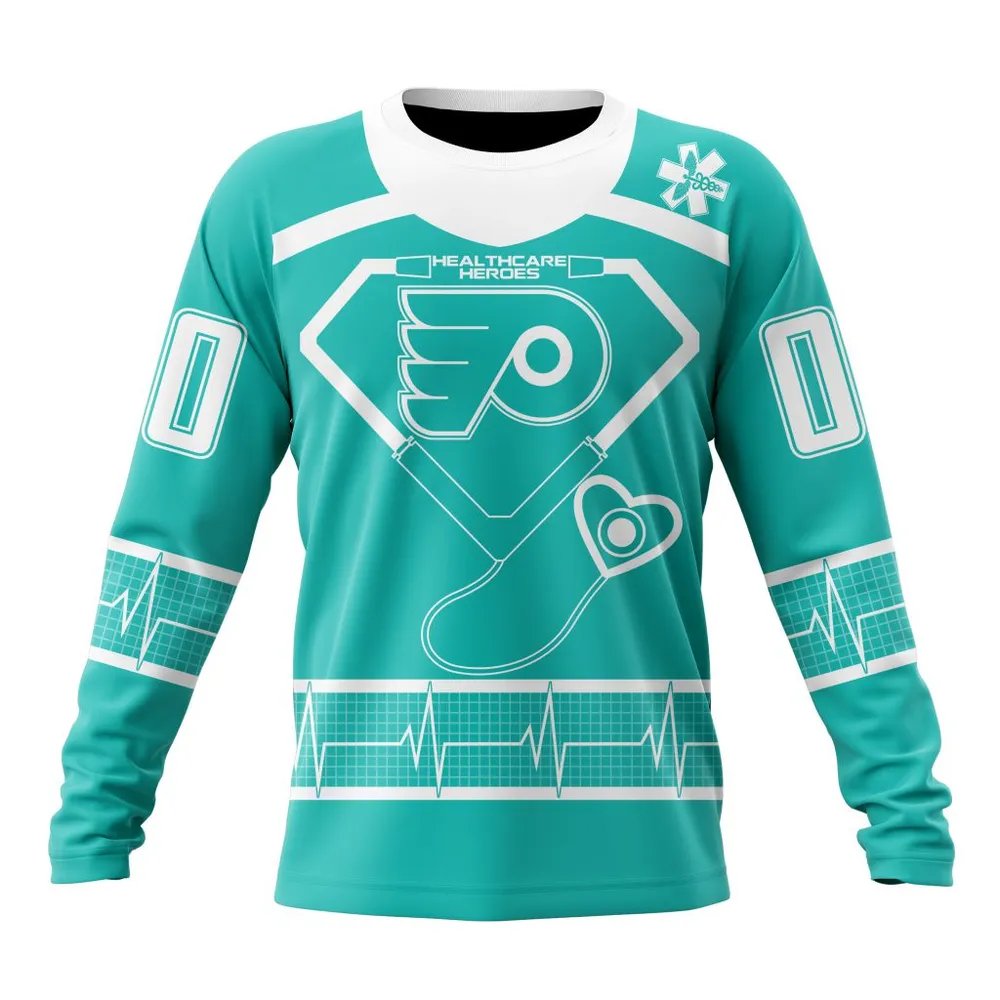 NHL Philadelphia Flyers Special Design Honoring Healthcare Heroes St2301 Long Sleeved Sweatshirt 